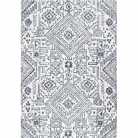 BASHIAN 5 ft. x 7 ft. 6 in. Valencia Collection Contemporary 100 Percent Wool Hand Tufted Area Rug, Ivory R131-IV-5X7.6-AL121